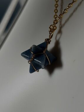 Sodalite Geometric Wrapped Ball Pendant Necklace 💙✨
